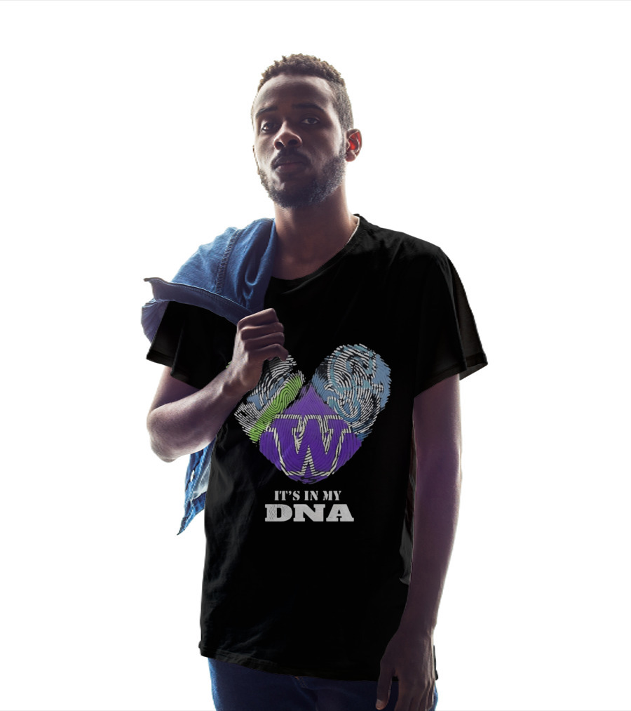 Washington Huskies It's In My DNA Fingerprint Heart T-Shirt