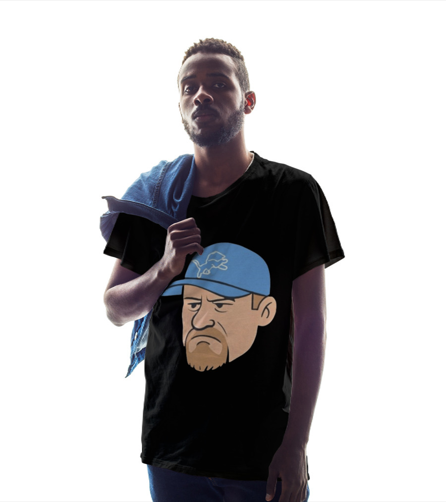 Detroit Lions Grumpy Man With Hat Football Team Fan T-Shirt