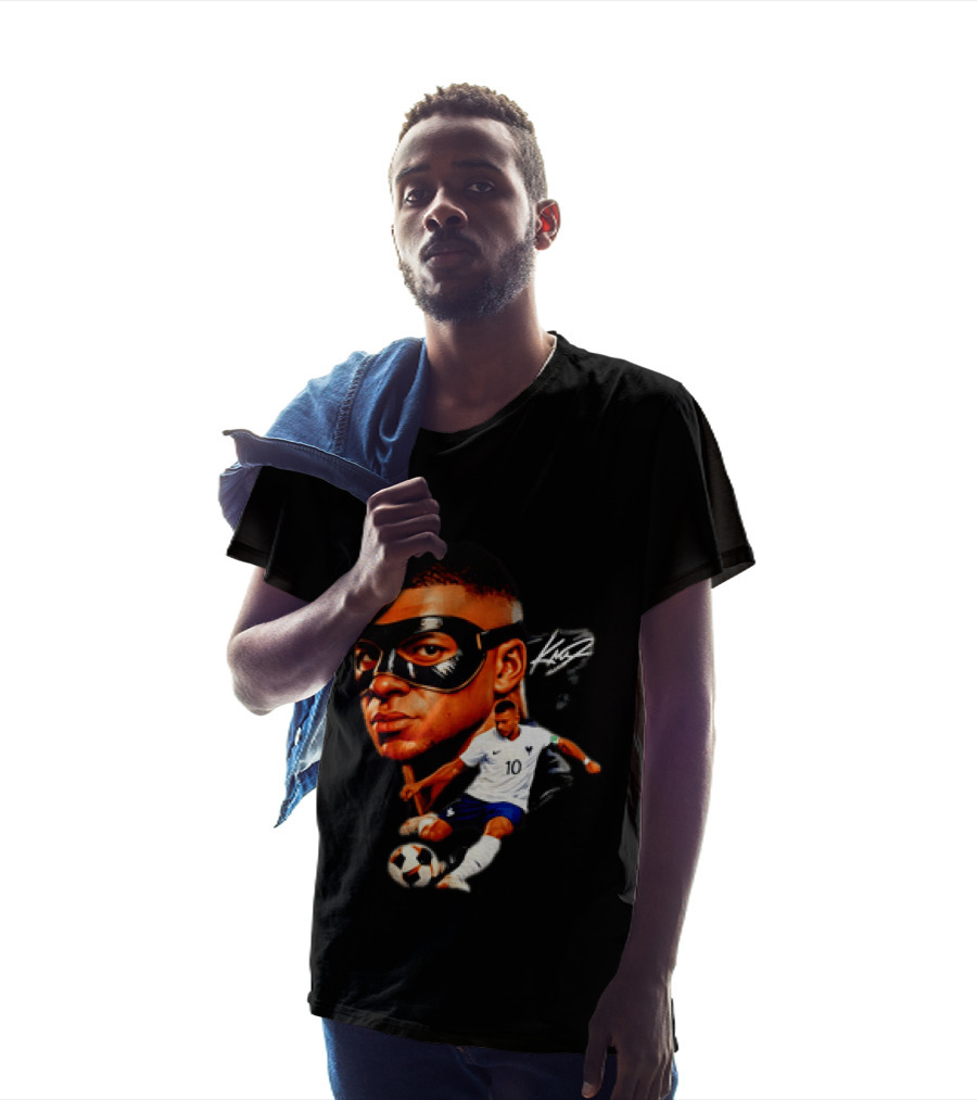 France Kylian Mbappe 10 Soccer Star Masked Player T-Shirt