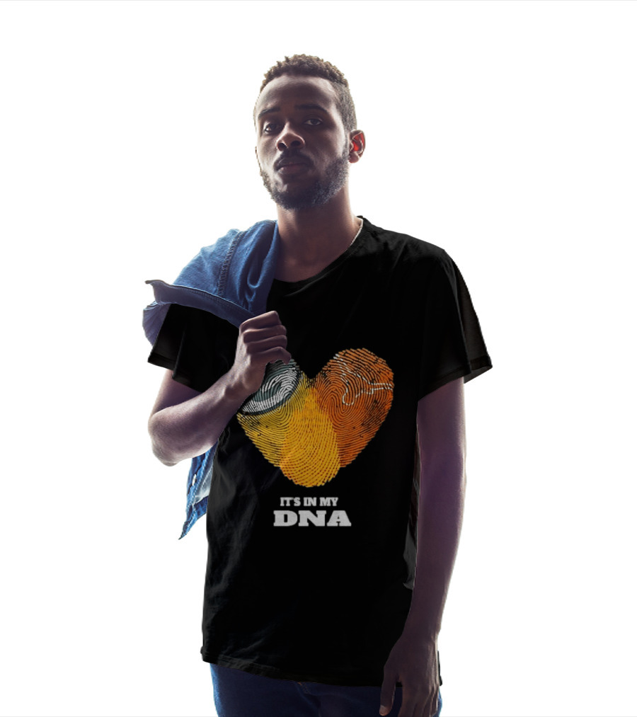 Green Bay Packers Texas Longhorns Heart Shape Fingerprints It's In My DNA T-Shirt