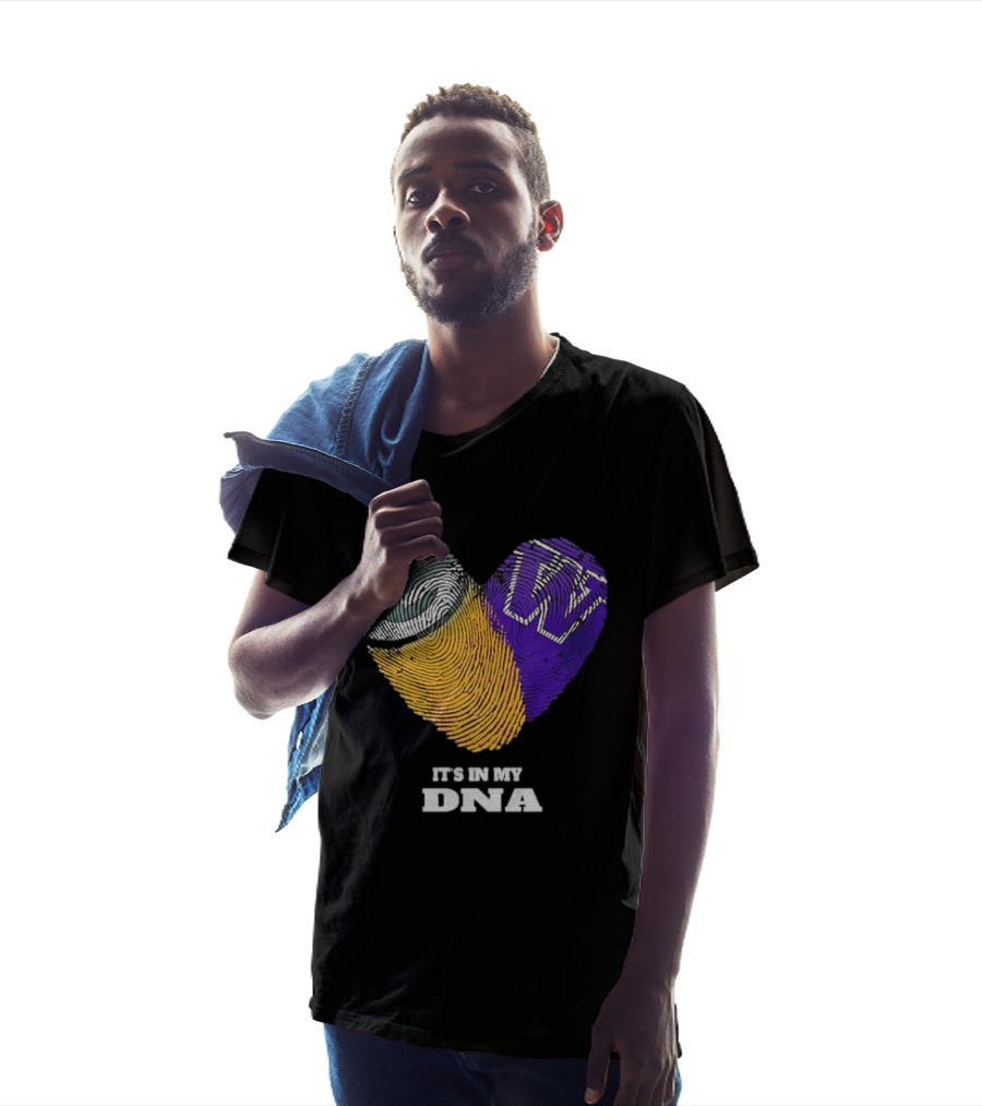 Green Bay Packers Washington Huskies Fingerprint Heart It's In My DNA T-Shirt