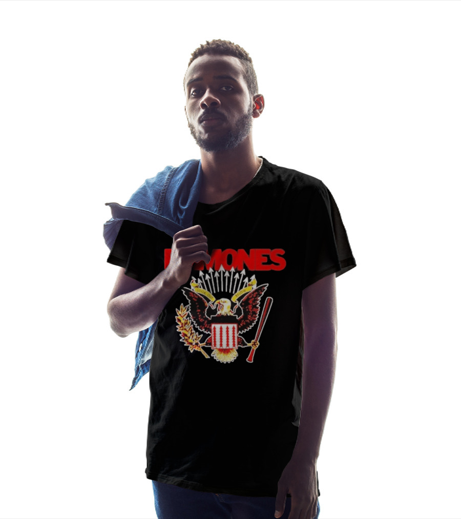 Ramones Look Out Below Punk Rock Eagle Crest T-Shirt