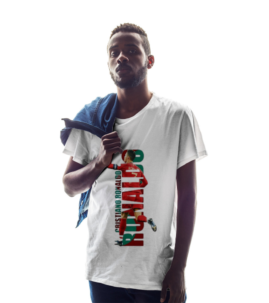 Cristiano Ronaldo Portugal Goal Celebration Number 7 Red Green T-Shirt