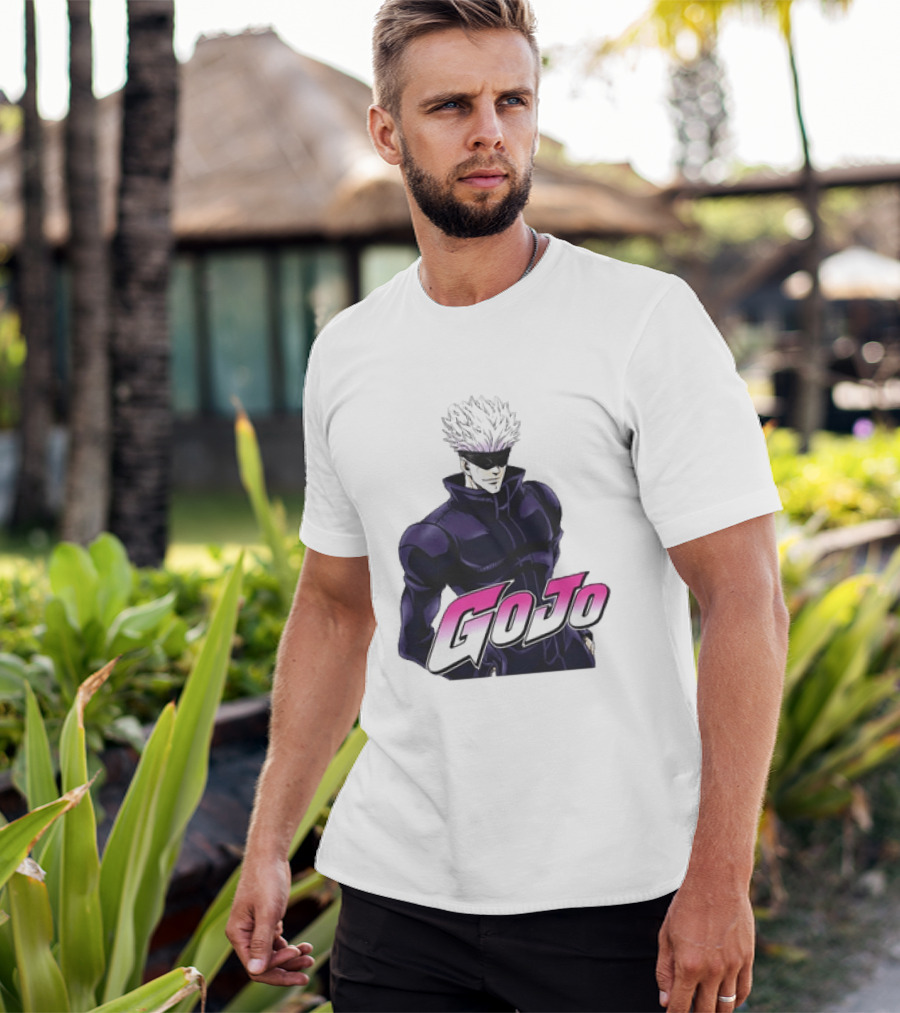 Satoru Gojo Jujutsu Kaisen Anime Crossover Jojo T-Shirt