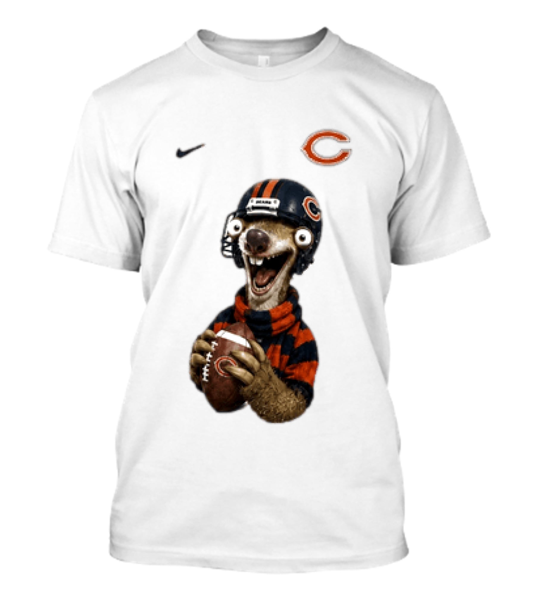 Sid The Sloth Chicago Bears Football Helmet Nike NFL Fan Gear T-Shirt