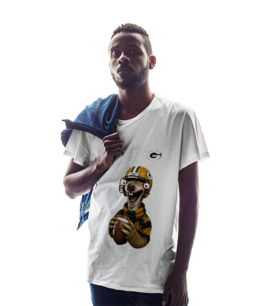 Sid The Sloth Green Bay Packers Football Helmet Fan Gear T-Shirt
