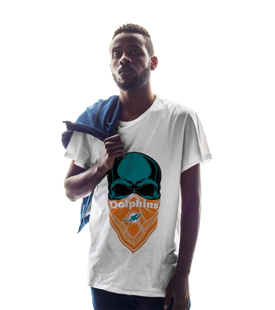 Miami Dolphins Skull Bandana With Team T-Shirt