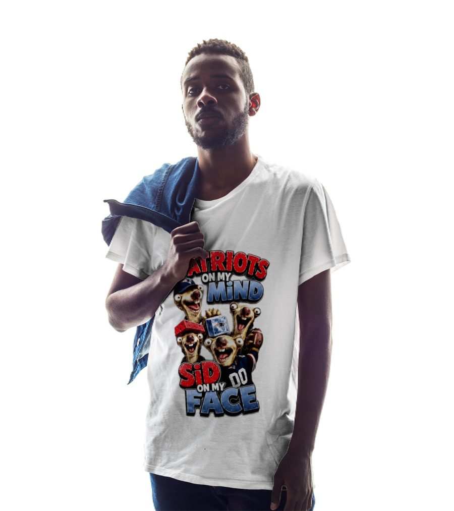 Patriots On My Mind Sid On My Face Funny Football Sid Sloth T-Shirt