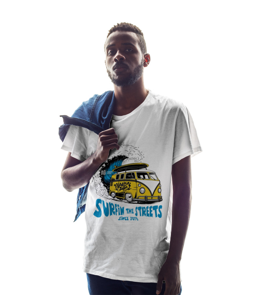Static Club Volkswagen Bus Surfing Adventure Surfin The Streets Since 2018 T-Shirt