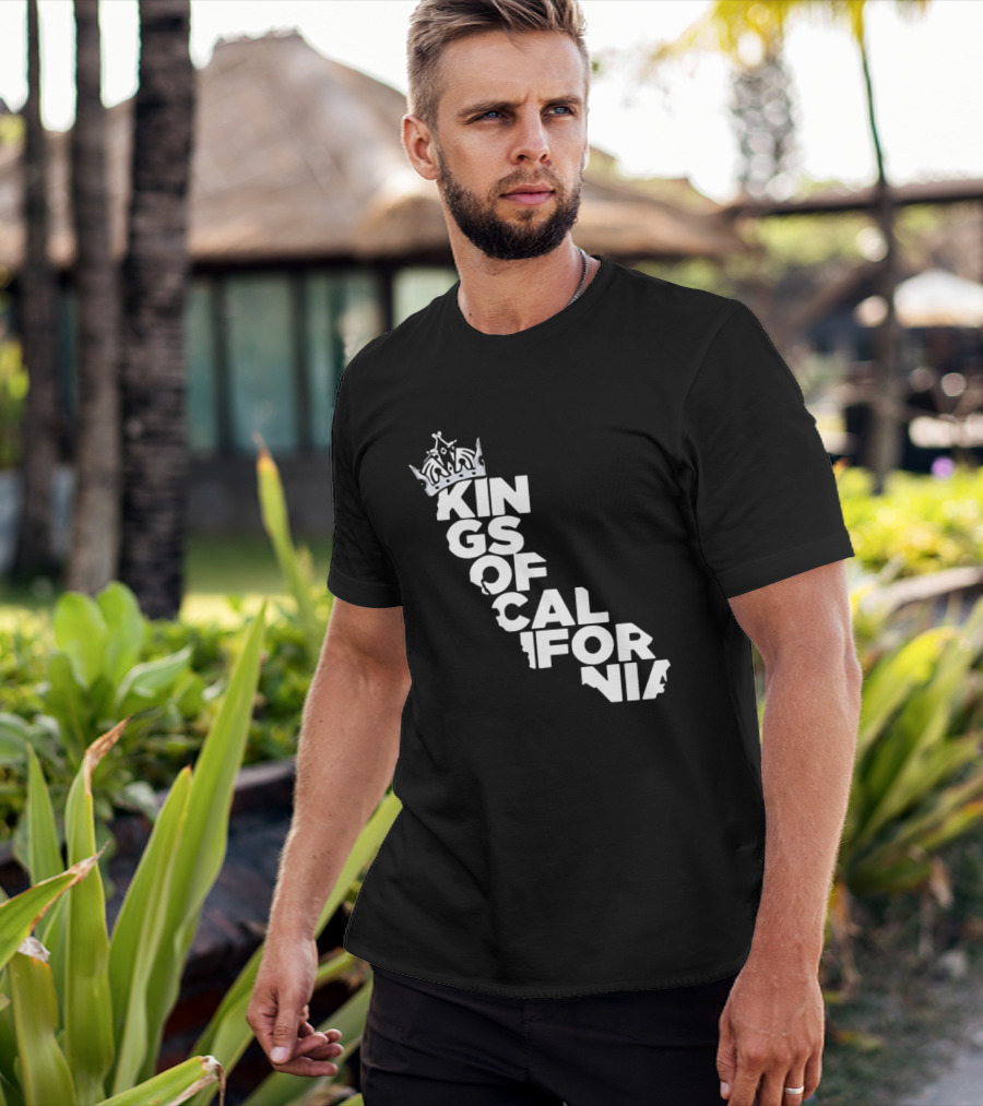 Kings Of California Crown Text Map T-Shirt