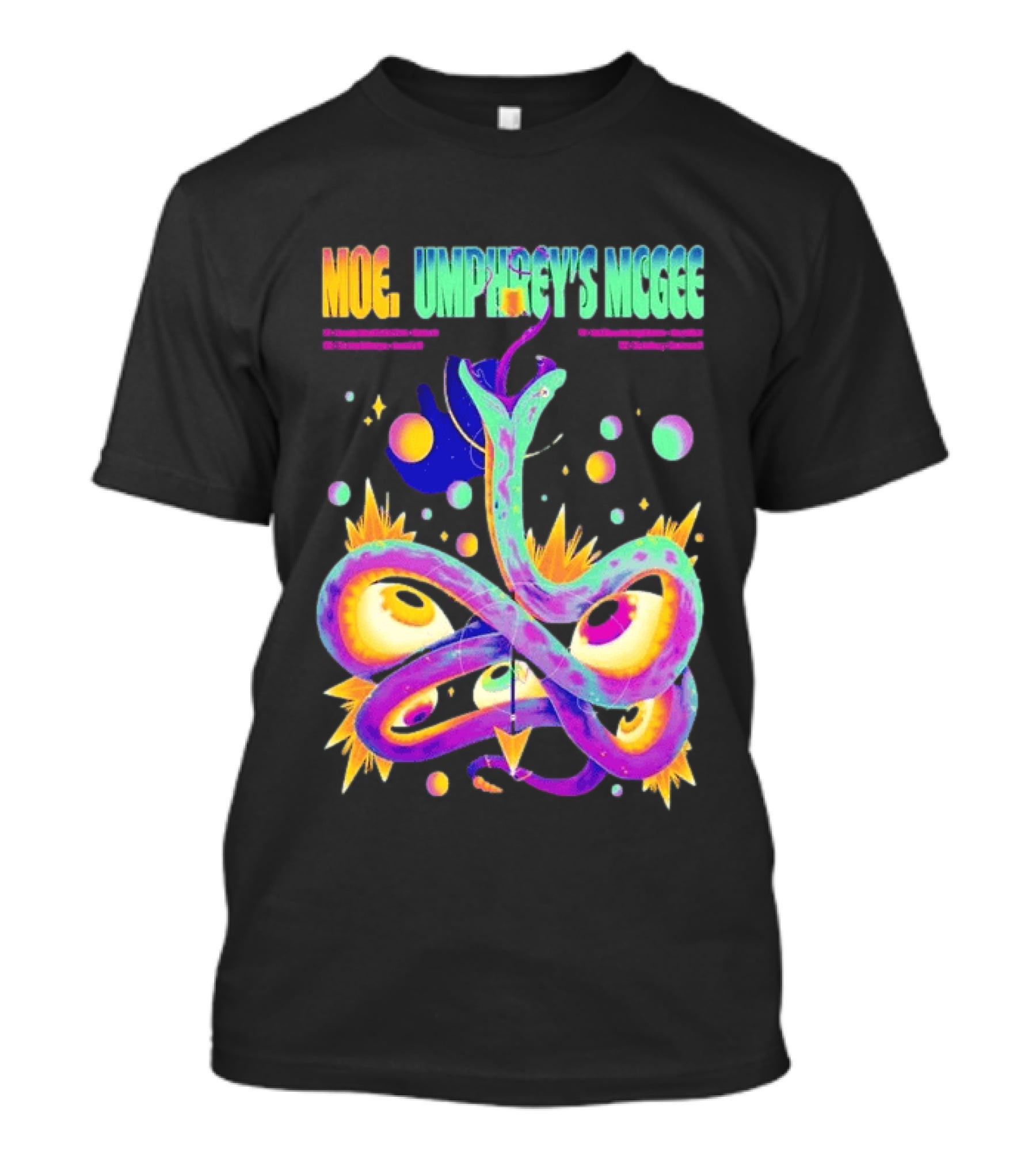 Moe. Umphrey's McGee July 2026 Tour Psychedelic Spiral T-Shirt