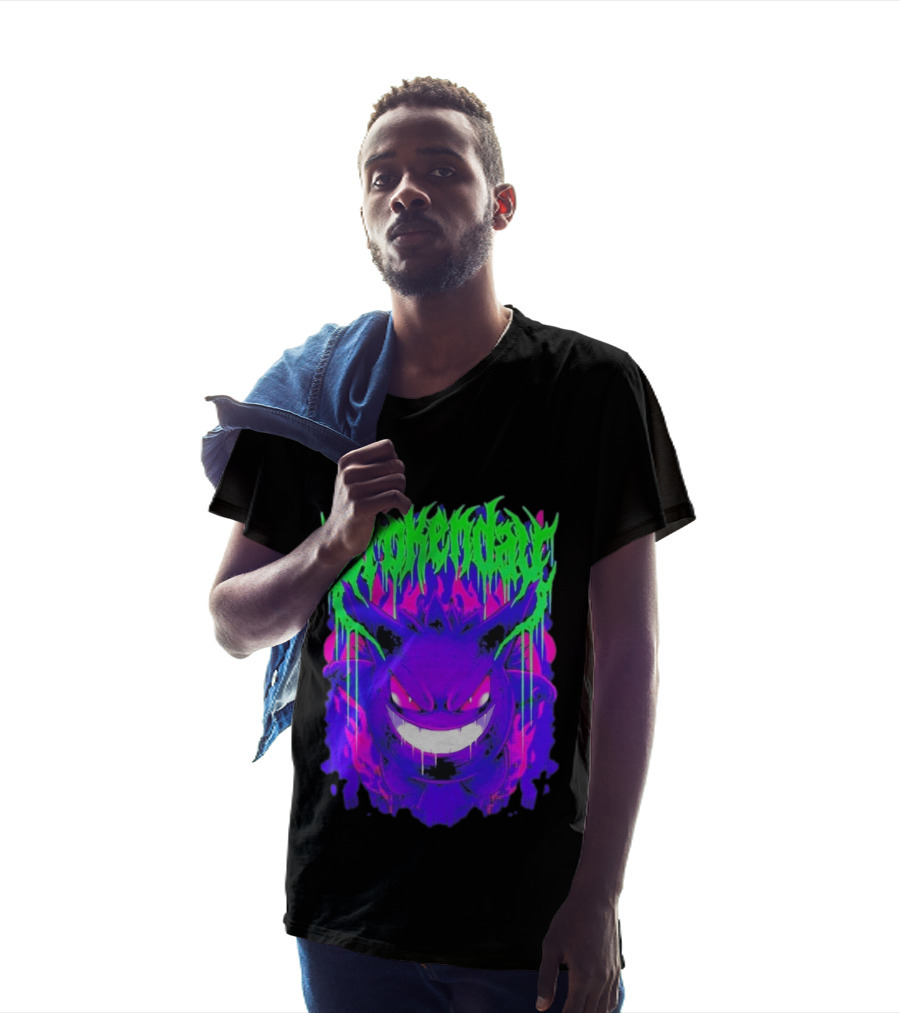 Brokenday Gengar Shadow Ball Bootleg Purple Neon T-Shirt