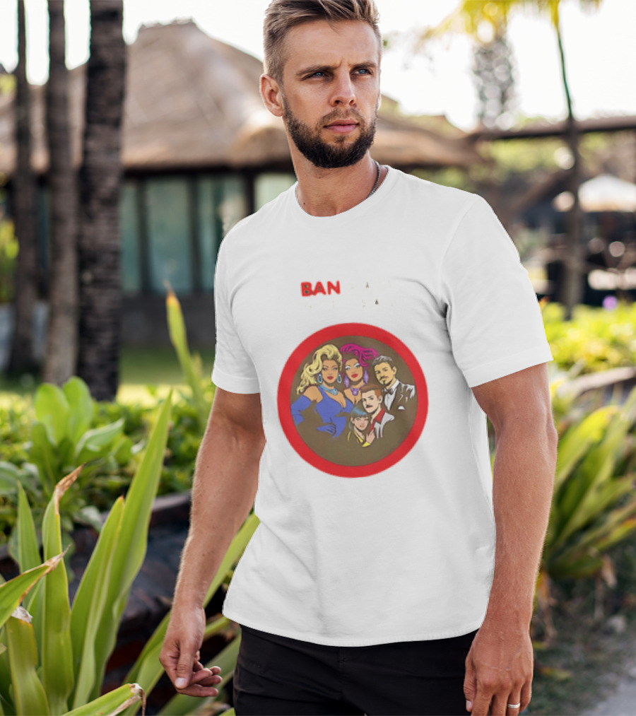 Ban Hate Not Drag Retro LGBTQ+ Inclusive Message T-Shirt
