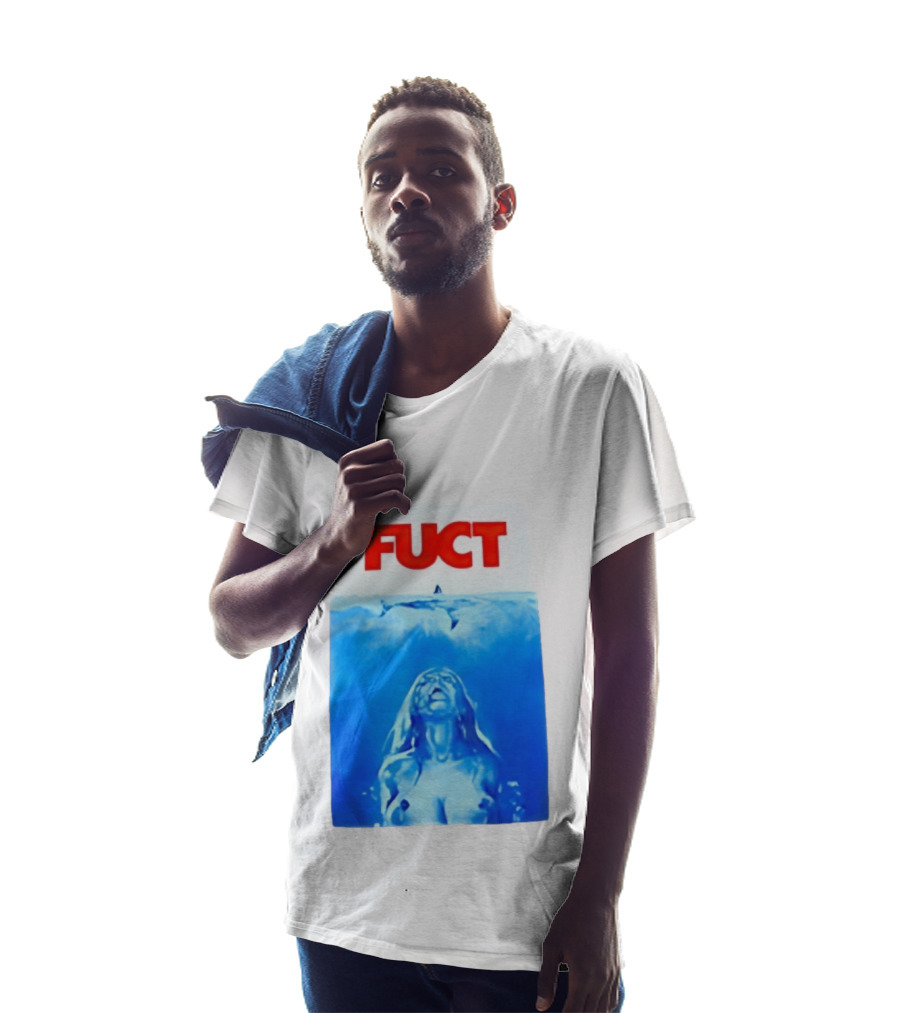 FUCT Jaws Ocean Shark Woman Swimming T-Shirt