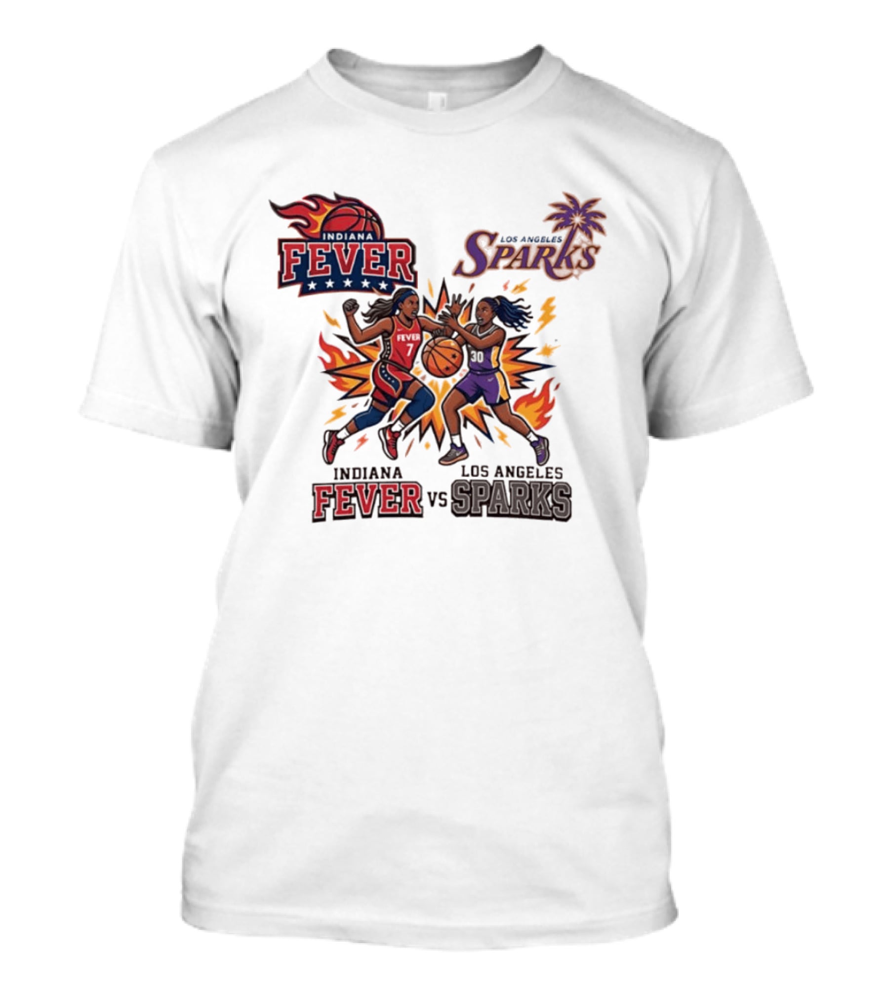 Indiana Fever Vs Los Angeles Sparks Basketball Players T-Shirt