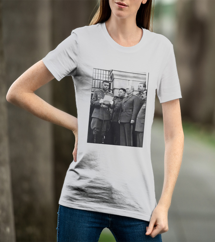 Kylian Mbappé In Historical Dictator Military Uniform Speech Photo T-Shirt