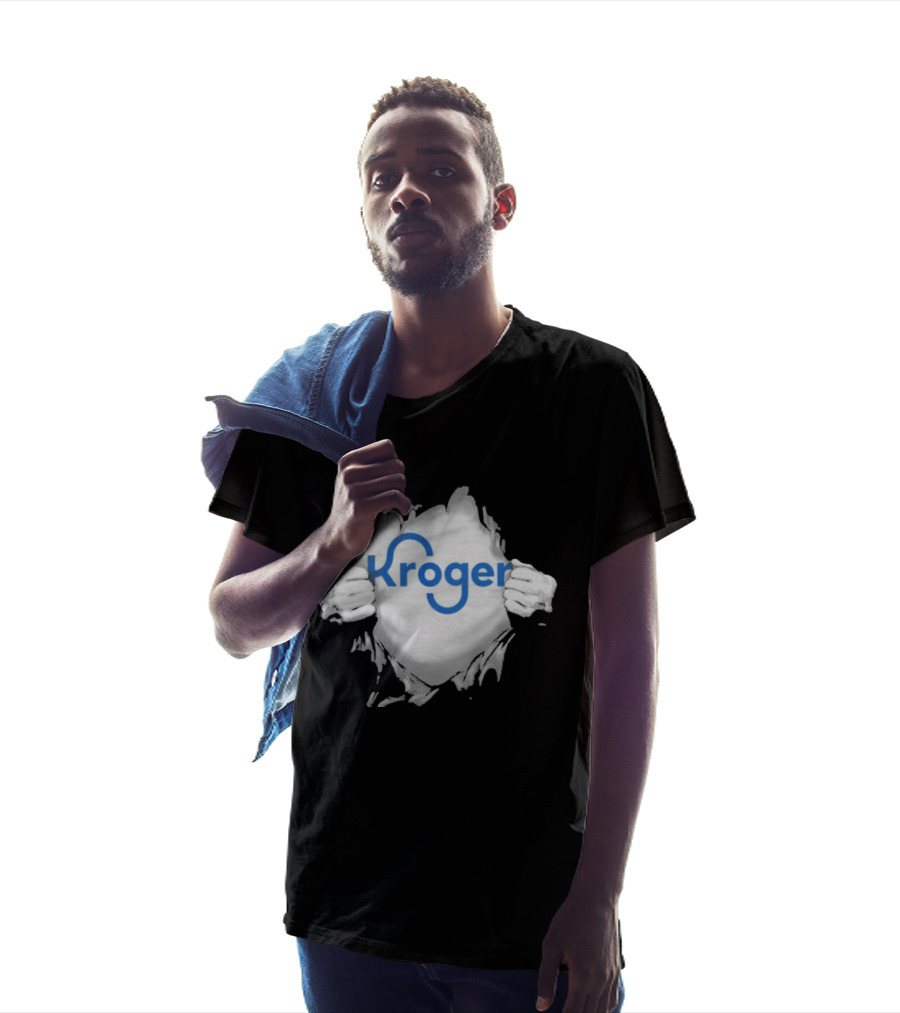 Kroger Ripped Chest Superhero Torn Employee T-Shirt