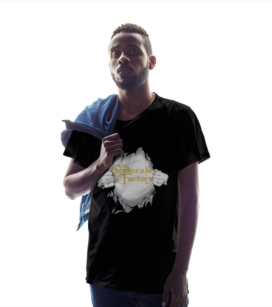 The Cheesecake Factory Ripped Chest Superhero Torn Employee T-Shirt
