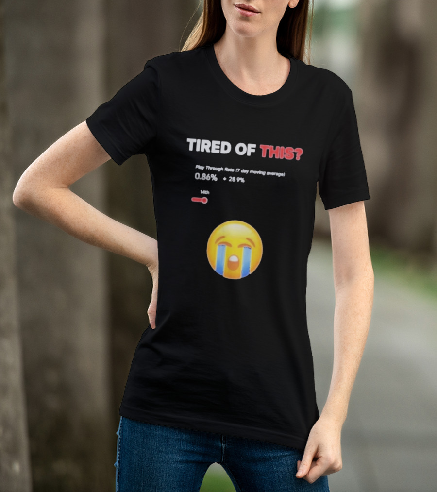 Tired Of This Play Through Rate 0.86% Crying Emoji Trend T-Shirt