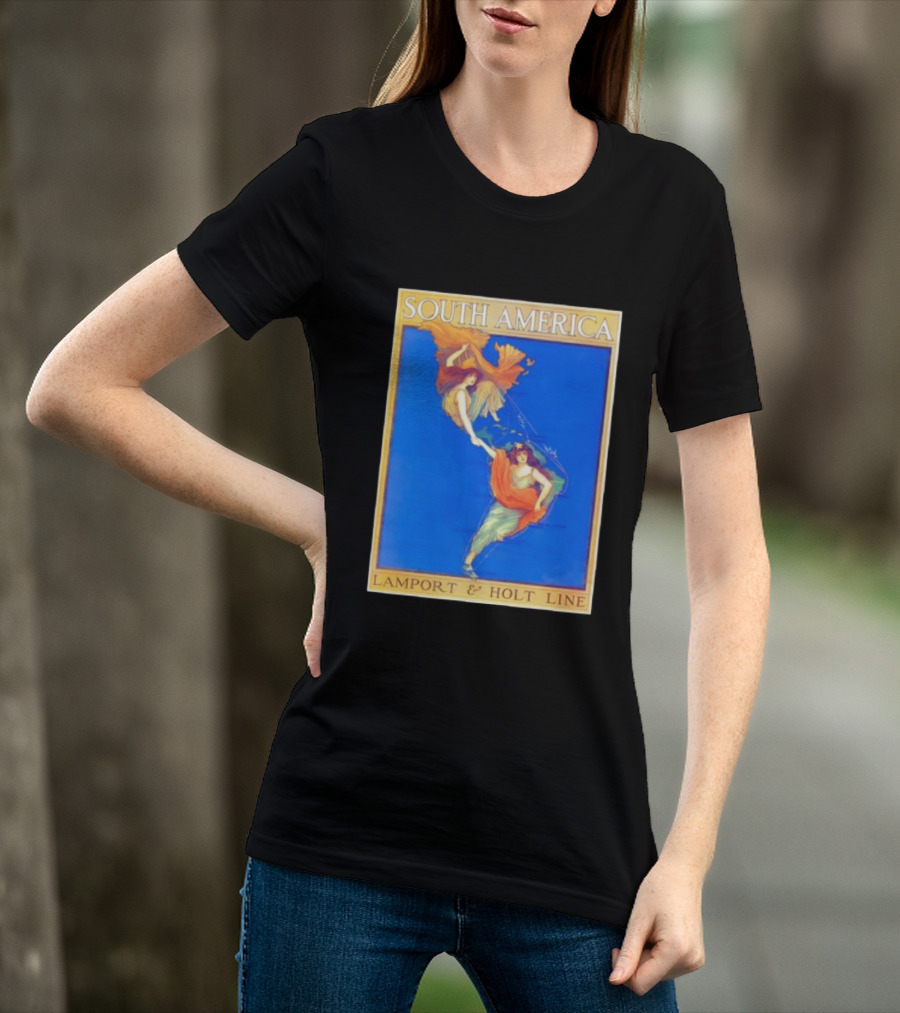South America Lamport And Holt Line Travel With Women Map T-Shirt