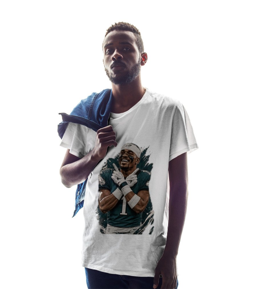 Philadelphia Eagles Jalen Hurts Celebratory Pose Football Team Gear T-Shirt