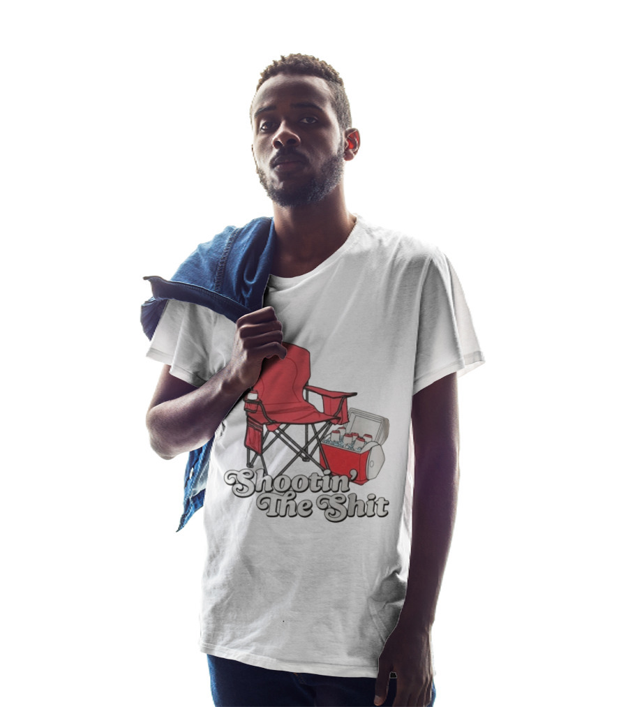 Shootin' The Shit Red Chair And Cooler BBQ Vibes T-Shirt