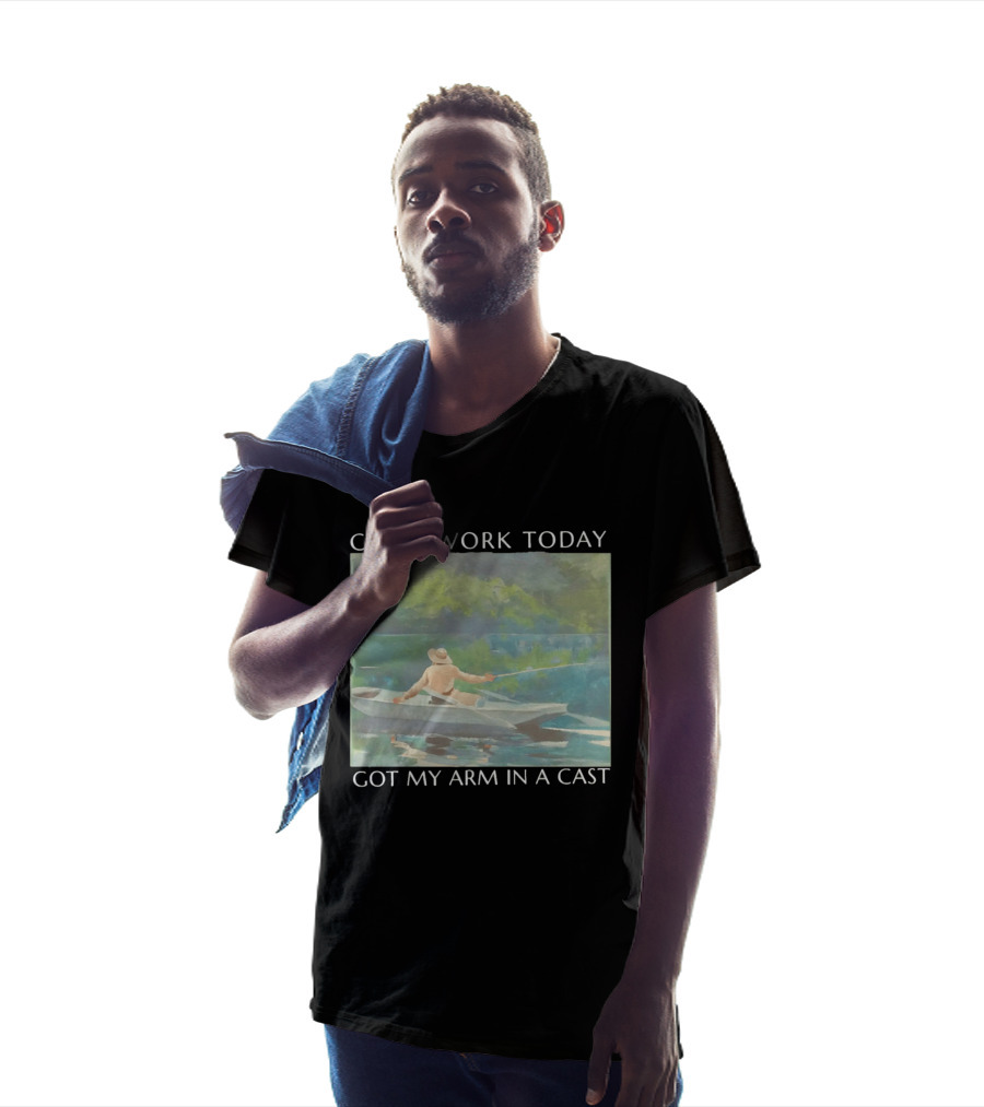 Can't Work Today Got My Arm In A Cast Fishing Boat Scenic T-Shirt