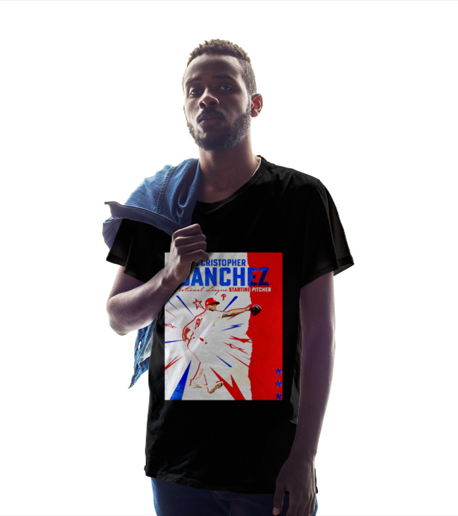 Cristopher Sánchez Philadelphia Phillies National League Starting Pitcher Red White Blue Stars T-Shirt