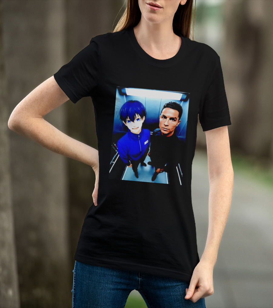 Ema Isagi Cristiano Ronaldo Collaboration Blue Lock Anime Football Star T-Shirt