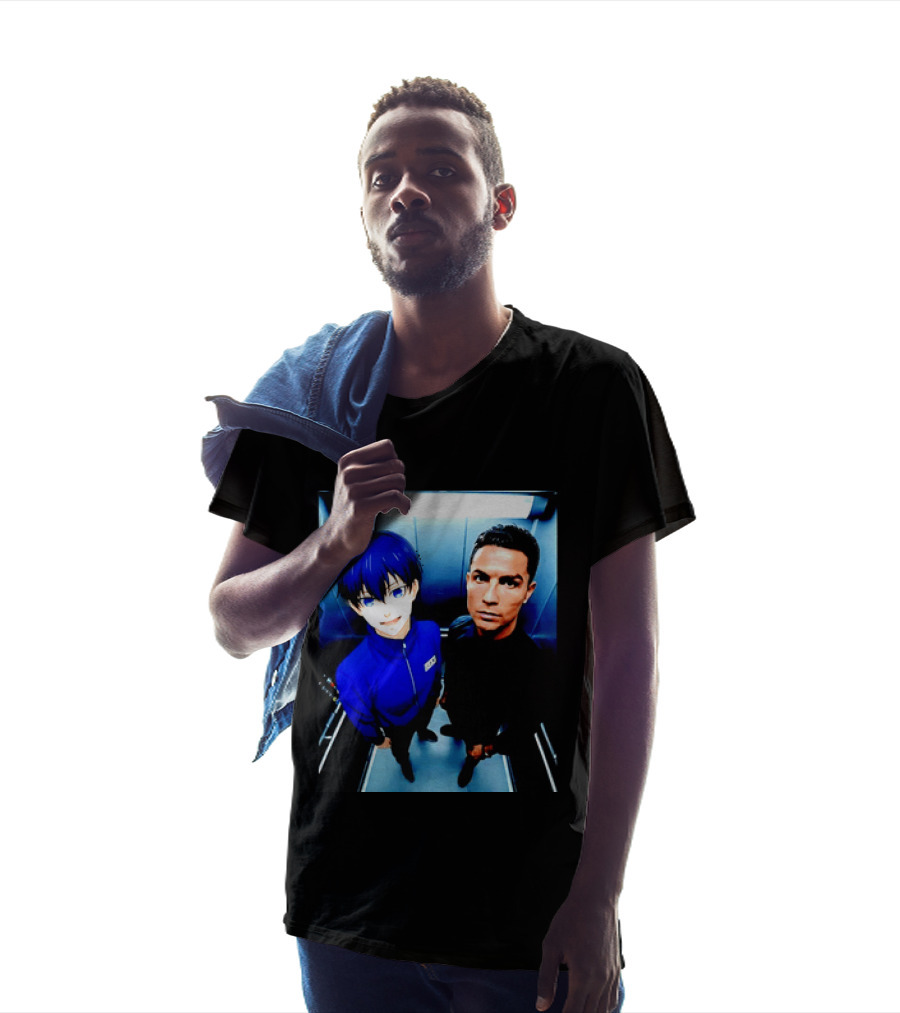 Ema Isagi Cristiano Ronaldo Collaboration Blue Lock Anime Football Star T-Shirt