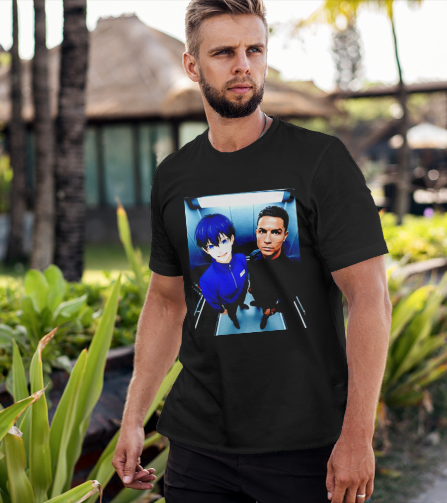 Ema Isagi Cristiano Ronaldo Collaboration Blue Lock Anime Football Star T-Shirt