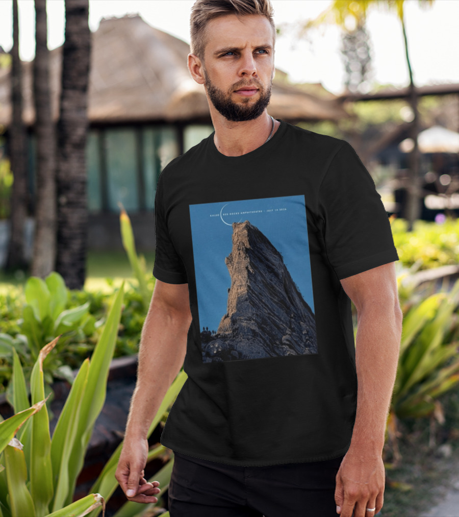 Kaleo Red Rocks Amphitheatre July 14 2026 Show Rocky Landscape Moonlit Scene T-Shirt