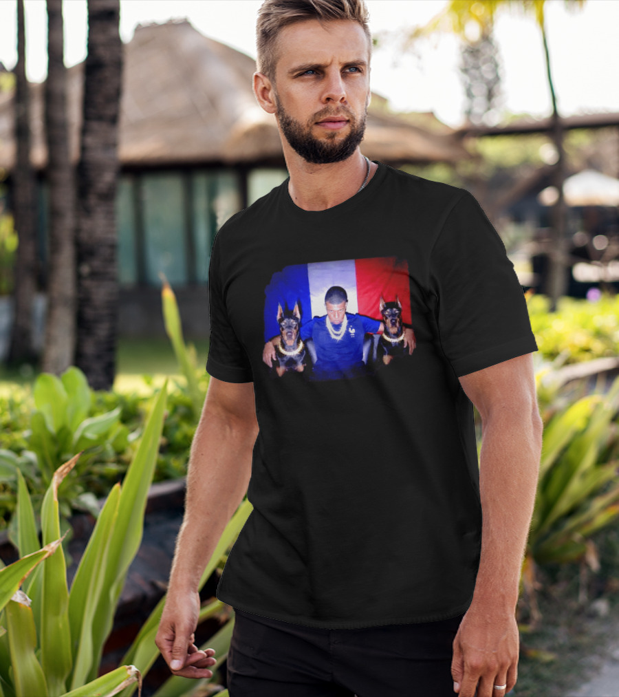 Kylian Mbappe France National Football Team With Dogs French Flag T-Shirt