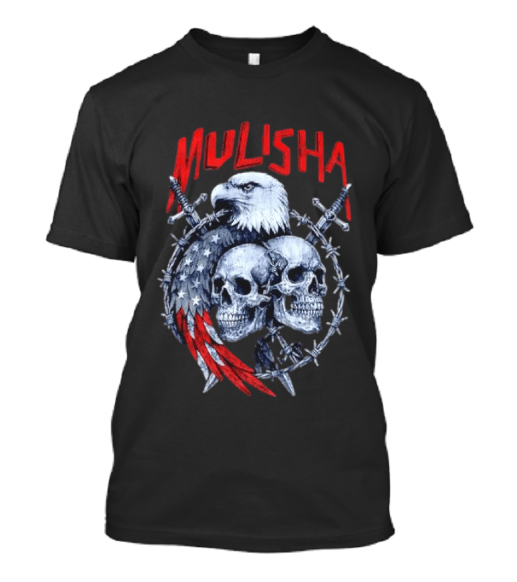 Mulisha Bald Eagle American Flag Skulls And Swords T-Shirt