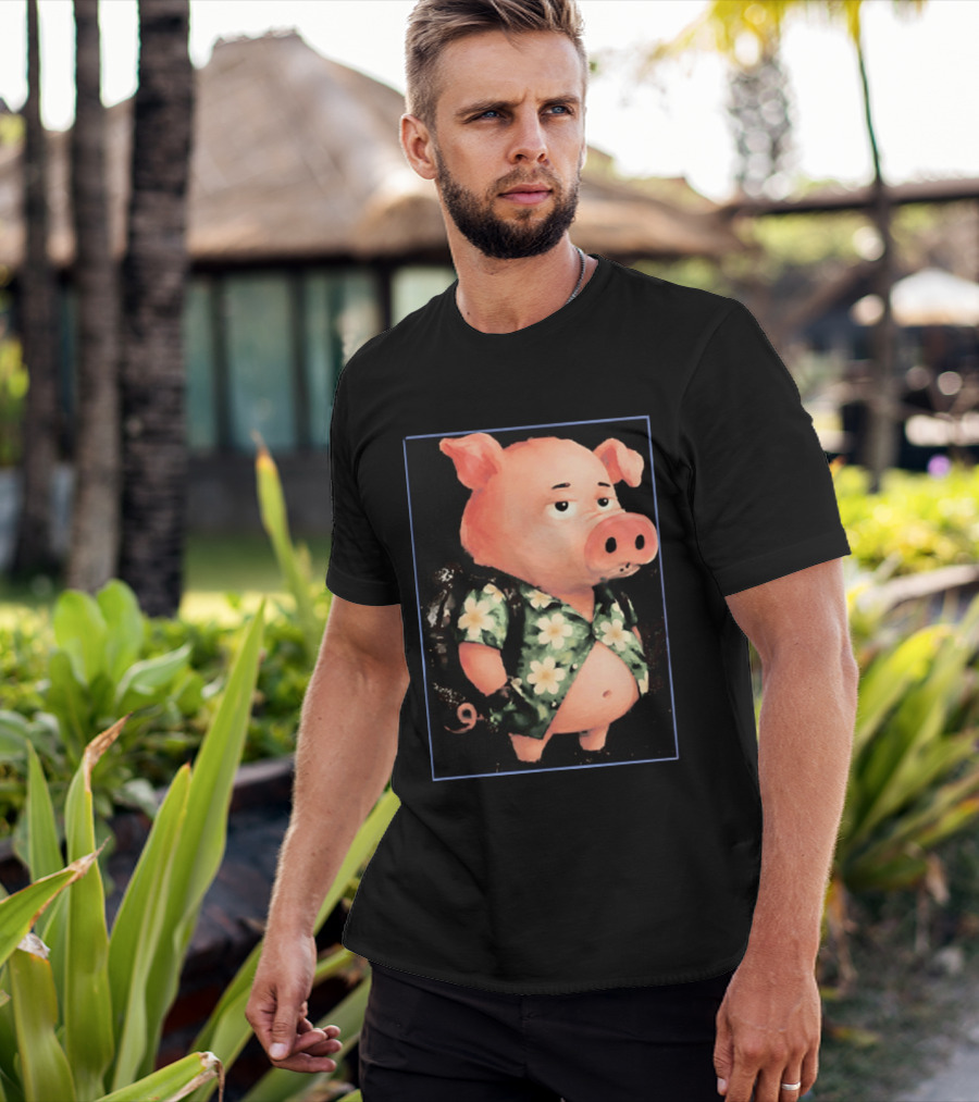 Nice Enjoy The Little Things Hawaiian Pig Floral T-Shirt