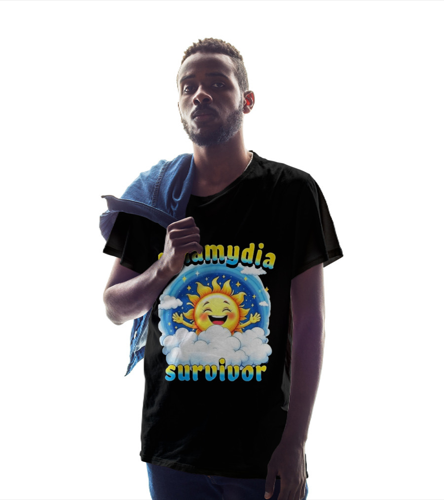 Chlamydia Survivor Sun Cartoon Humor Clouds Sky T-Shirt