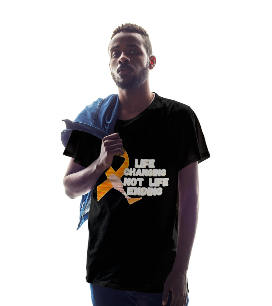 Life Changing Not Life Ending Ribbon With Prosthetic Leg T-Shirt
