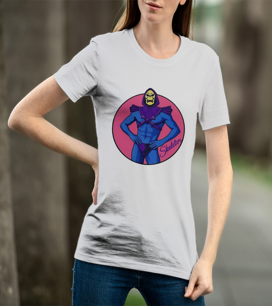 Skeletor Powerful Stance Pink T-Shirt