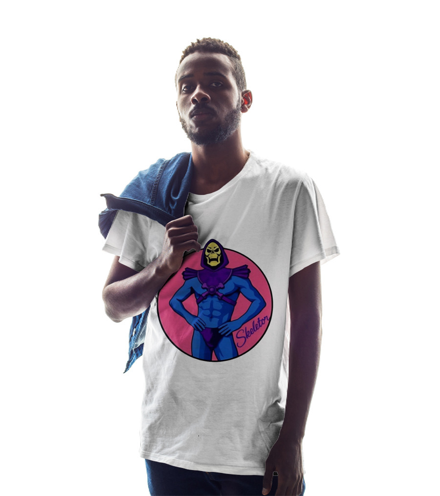 Skeletor Powerful Stance Pink T-Shirt