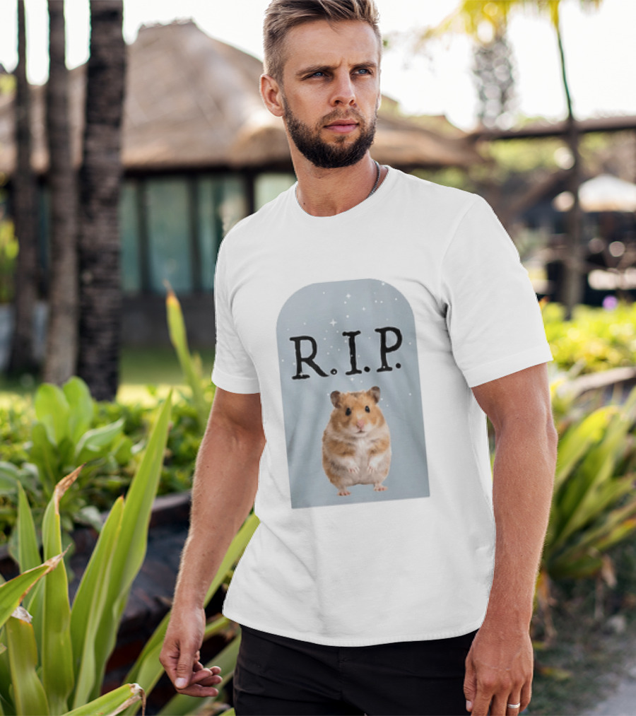 R.I.P. Lil Cenat Hamster Memorial With Stars And Clouds T-Shirt