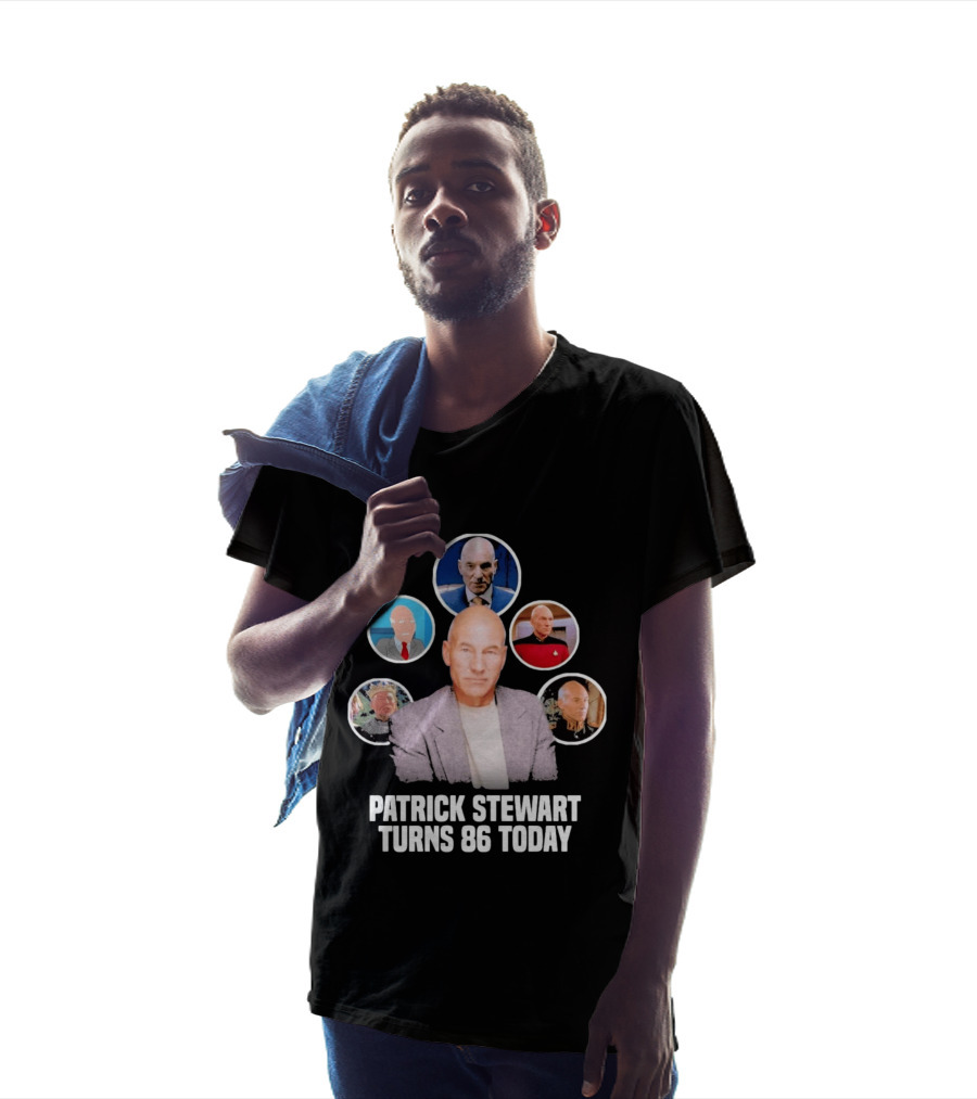 Patrick Stewart Turns 86 Today Iconic Roles Celebration Image T-Shirt