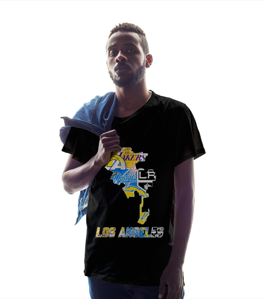 Los Angeles Lakers Rams Dodgers LA Kings Chargers Sports Team Logos T-Shirt