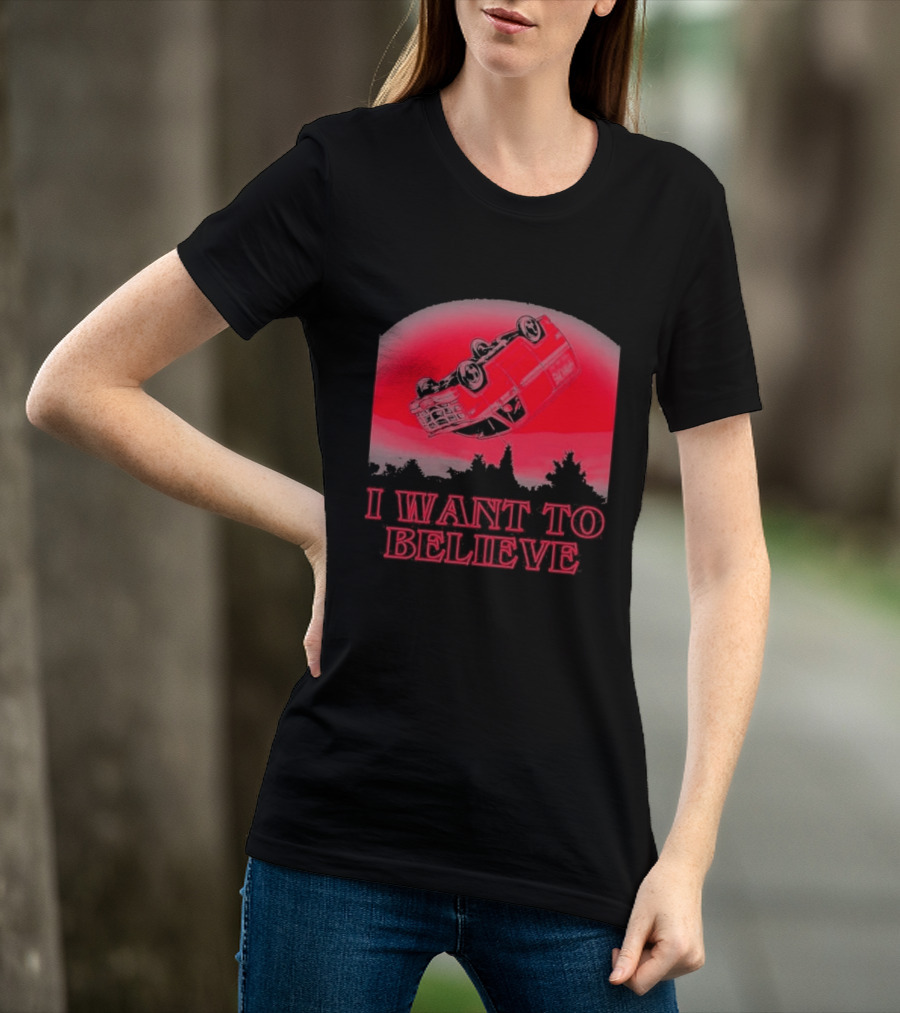 The X Files I Want To Believe Upside Down Car T-Shirt