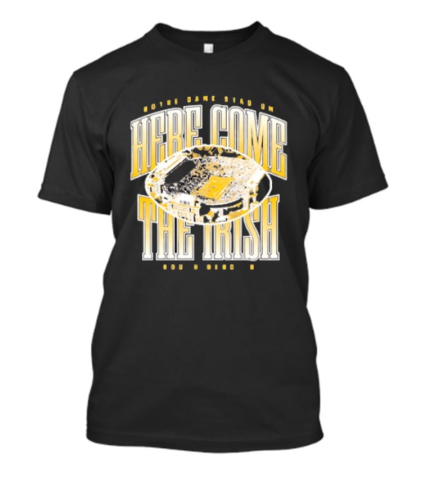 Notre Dame Stadium Here Come The Irish Football T-Shirt