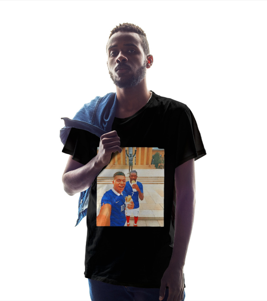 Ousmane Dembele Kylian Mbappe Philadelphia Museum Iconic Pose T-Shirt