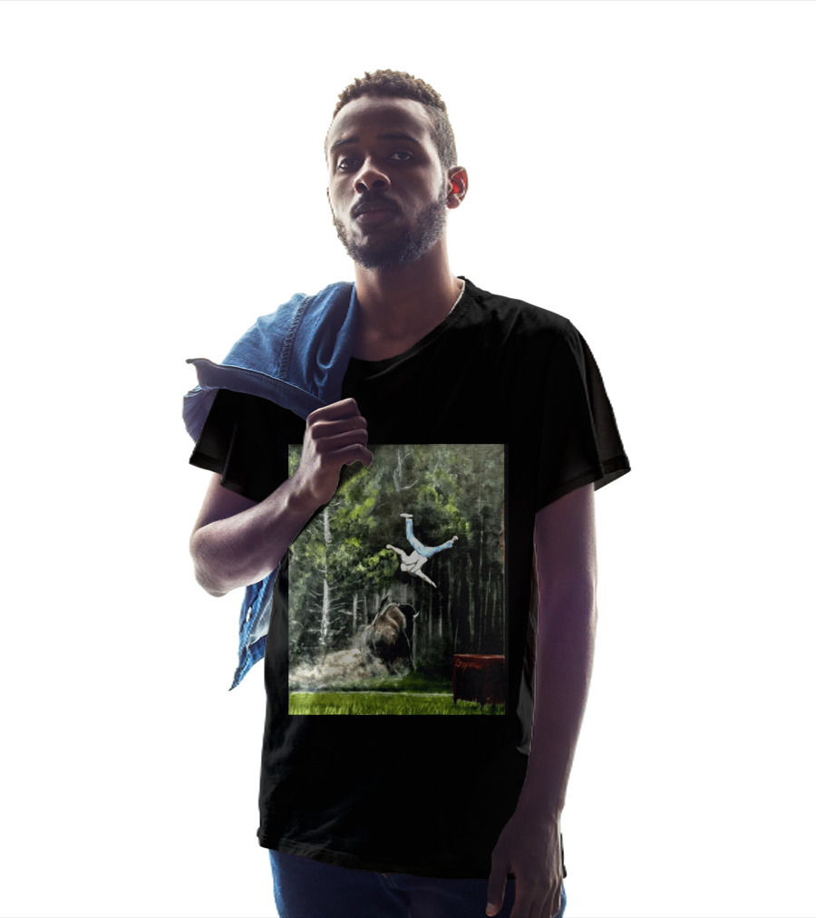 Raccoon Flaming Fart Chaos With Hippo And Unexpected Forest Flip T-Shirt