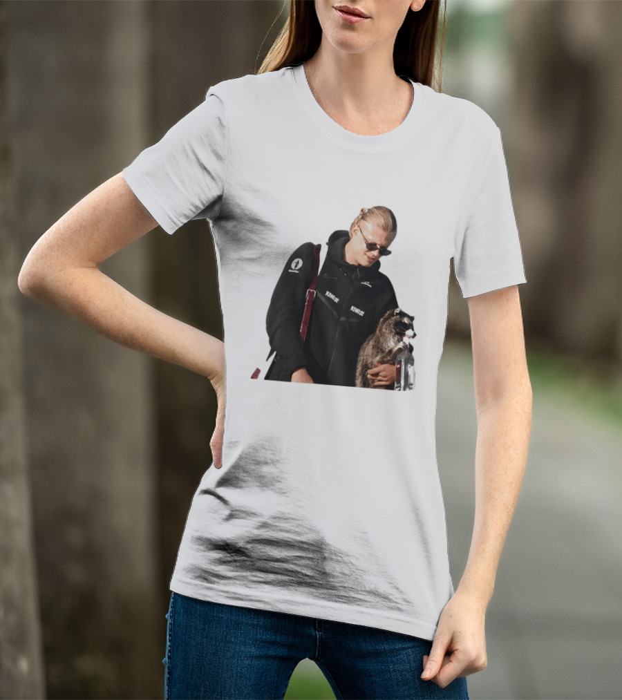 Erling Haaland Raccoon Meme Football KIWI K SPACE Texas T-Shirt