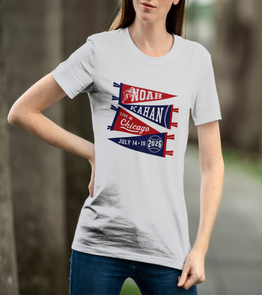 Noah Kahan Wrigley Field Chicago July 14 15 2026 Event Pennant T-Shirt