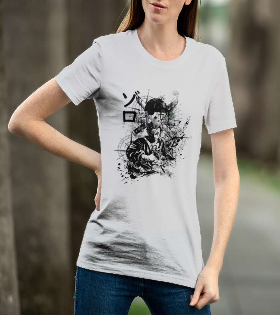 Japanese Kanji Ink Art With Splatter Effect T-Shirt