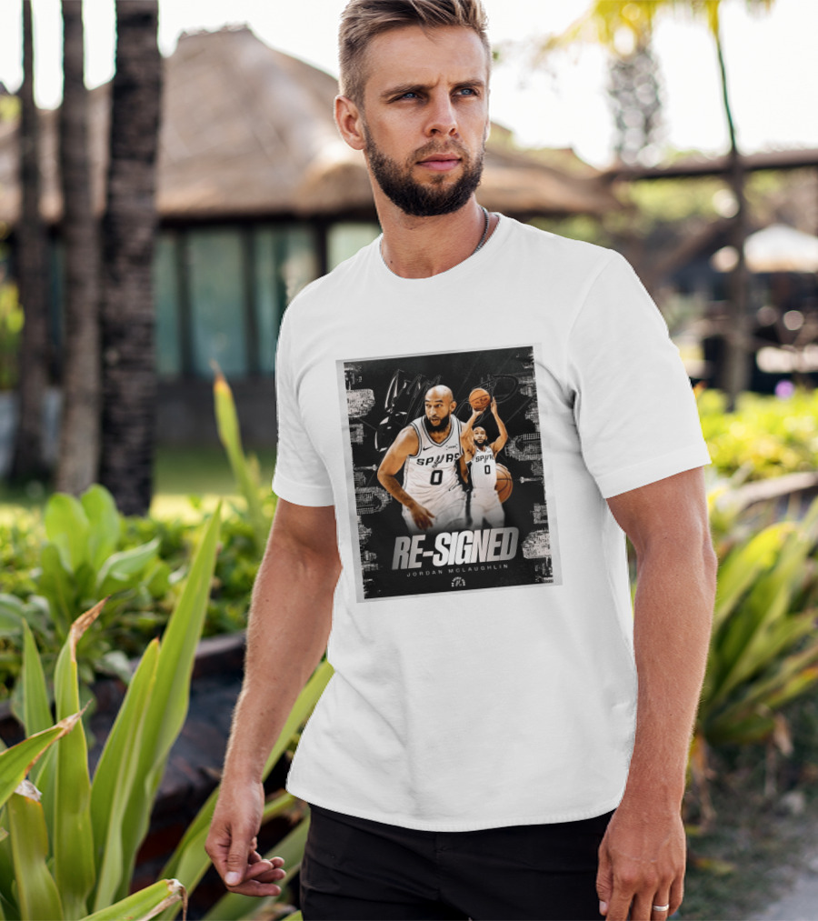 Re Signed Jordan McLaughlin Spurs Basketball San Antonio T-Shirt